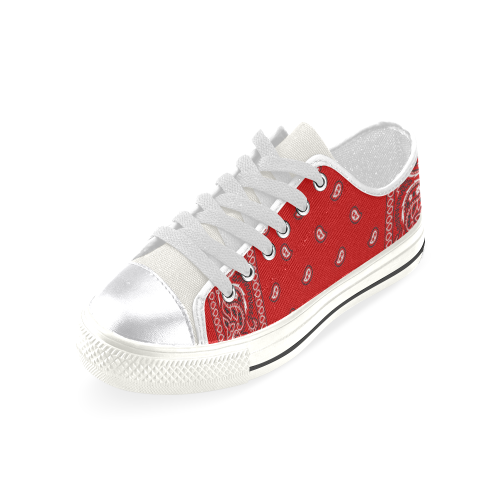 Red Bandana Women's Classic Canvas Shoes (Model 018)