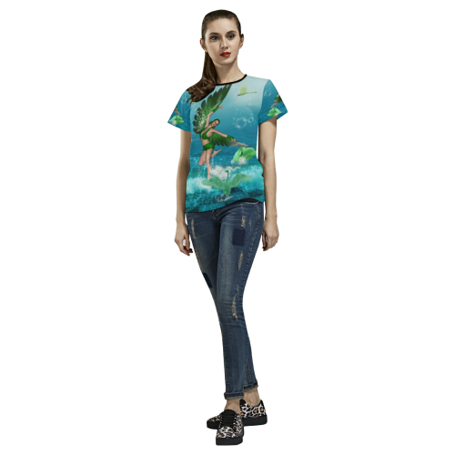 The fairy of birds All Over Print T-shirt for Women/Large Size (USA Size) (Model T40)