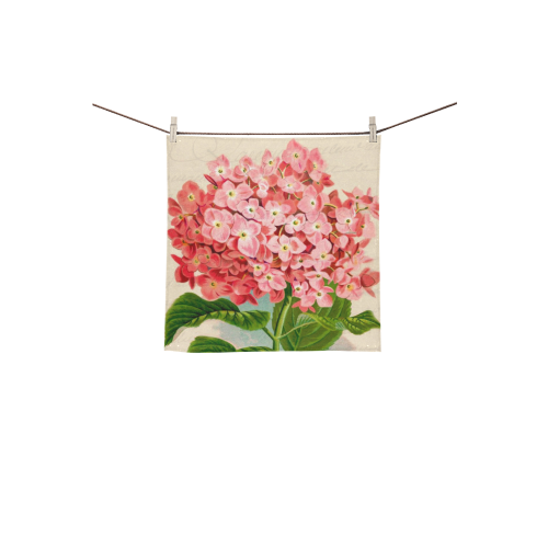 pink hydrangia Square Towel 13“x13”