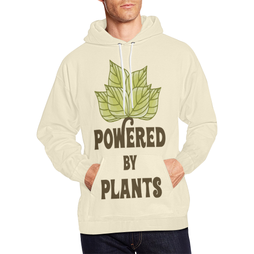 Powered by Plants (vegan) All Over Print Hoodie for Men/Large Size (USA Size) (Model H13)