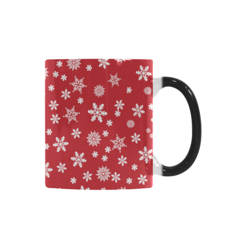 Christmas White Snowflakes on Red