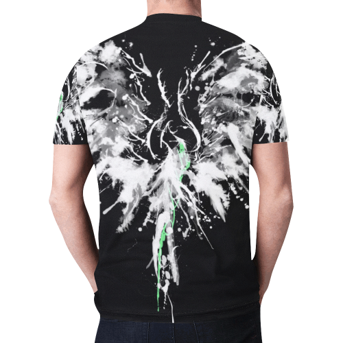 Phoenix - Abstract Painting Bird White 1 New All Over Print T-shirt for Men/Large Size (Model T45)