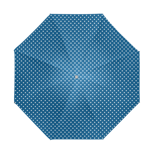 Classic Blue and White Polka Dots Anti-UV Foldable Umbrella (U08)