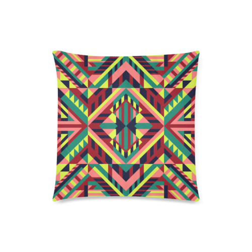 Modern Geometric Pattern Custom Zippered Pillow Case 18"x18"(Twin Sides)