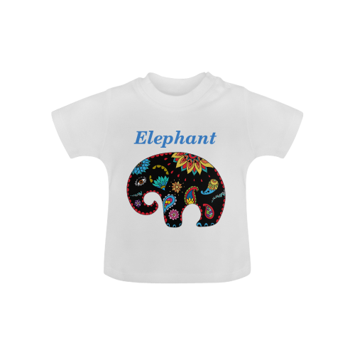 Black Elephant Colorfill Design By Me by Doris Clay-Kersey Baby Classic T-Shirt (Model T30)