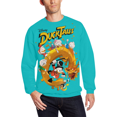 DuckTales All Over Print Crewneck Sweatshirt for Men/Large (Model H18)