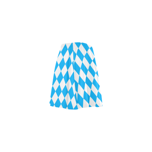 Blue and White Checkerboard Mini Skating Skirt (Model D36)