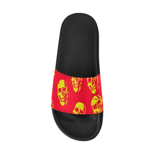 hot skulls, red yellow by JamColors Men's Slide Sandals (Model 057)