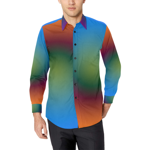 Big Rich & Twisted Spectrum by Aleta Men's All Over Print Casual Dress Shirt (Model T61)