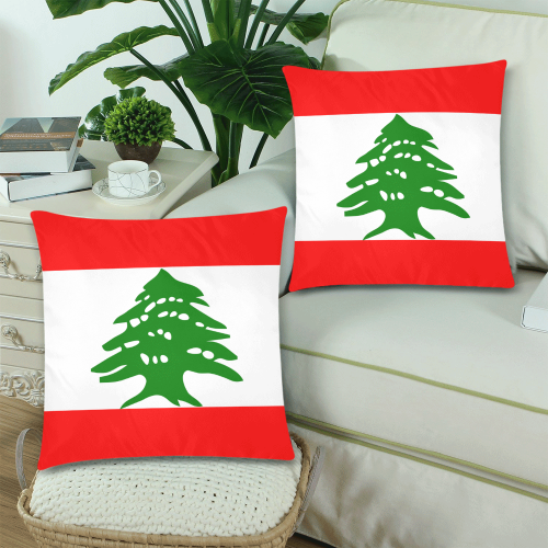 LEBANON Custom Zippered Pillow Cases 18"x 18" (Twin Sides) (Set of 2)