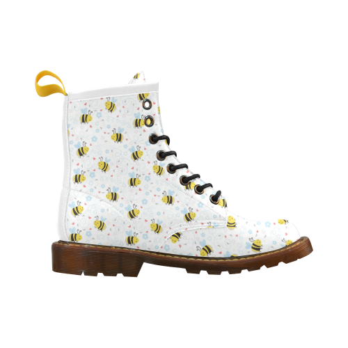 Cute Bee Pattern High Grade PU Leather Martin Boots For Women Model 402H