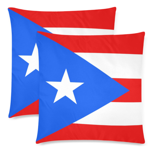 Puerto Rico Flag Custom Zippered Pillow Cases 18"x 18" (Twin Sides) (Set of 2)