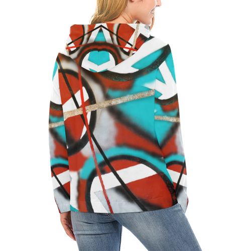 Geometry All Over Print Hoodie for Women (USA Size) (Model H13)
