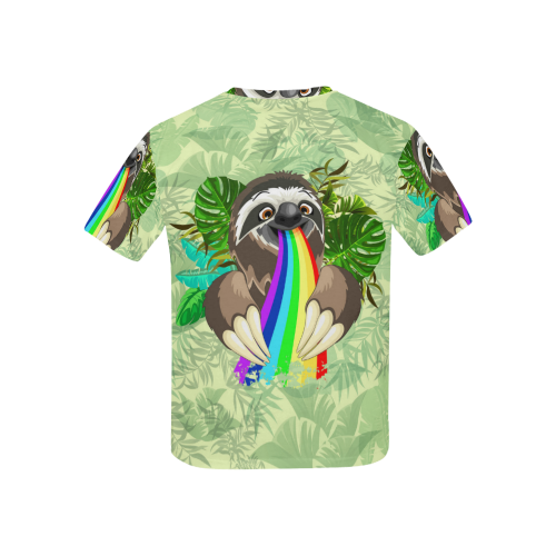Sloth Spitting Rainbow Colors Kids' All Over Print T-shirt (USA Size) (Model T40)