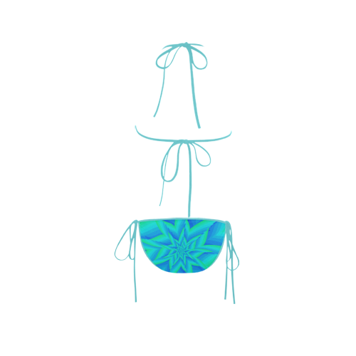 Baby blue leaves Custom Bikini Swimsuit