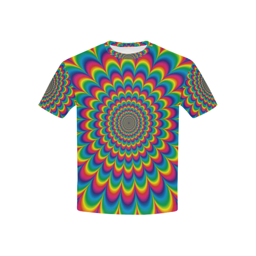 Crazy Psychedelic Flower Power Hippie Mandala Kids' All Over Print T-shirt (USA Size) (Model T40)