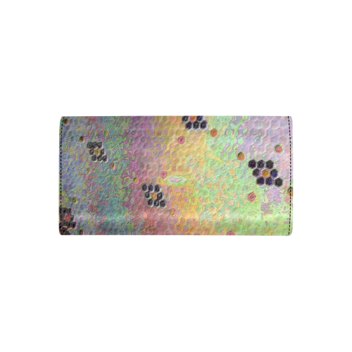 hexagon ceramic tile rainbow colors Women's Flap Wallet (Model 1707)