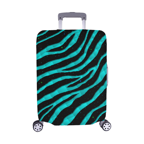 Ripped SpaceTime Stripes - Cyan Luggage Cover/Medium 22"-25"