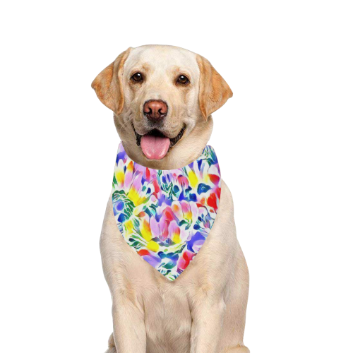 Floral Summer Greetings 1A by JamColors Pet Dog Bandana/Large Size