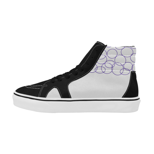 Shoes with blue dots Women's High Top Skateboarding Shoes (Model E001-1)