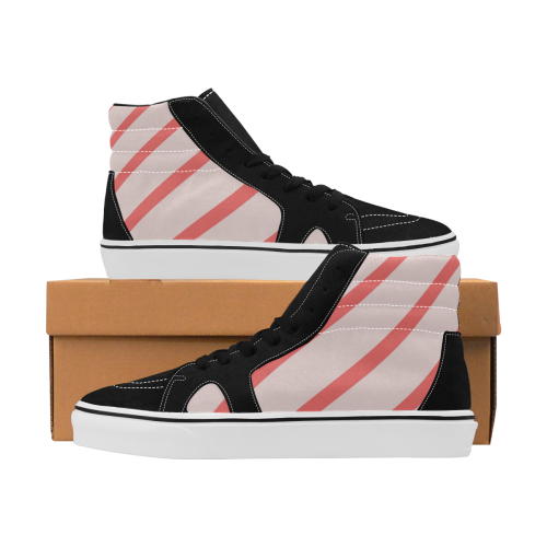 Abstract  pattern - pink Women's High Top Skateboarding Shoes/Large (Model E001-1)