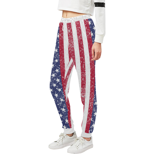 American Flag Distressed Unisex All Over Print Sweatpants (Model L11)