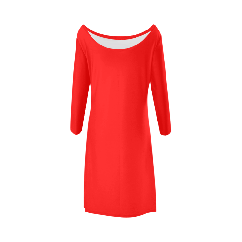 color red Bateau A-Line Skirt (D21)
