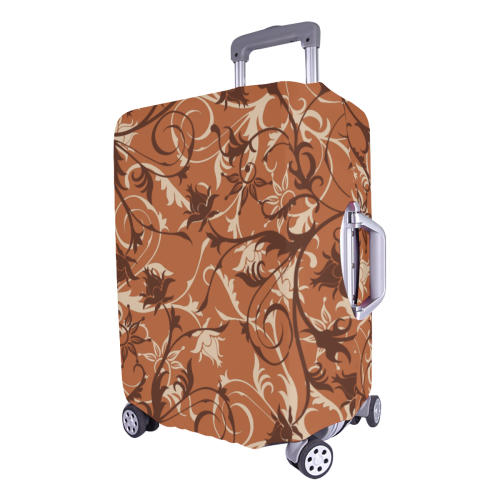 plants and flowers caramel Luggage Cover/Large 26"-28"