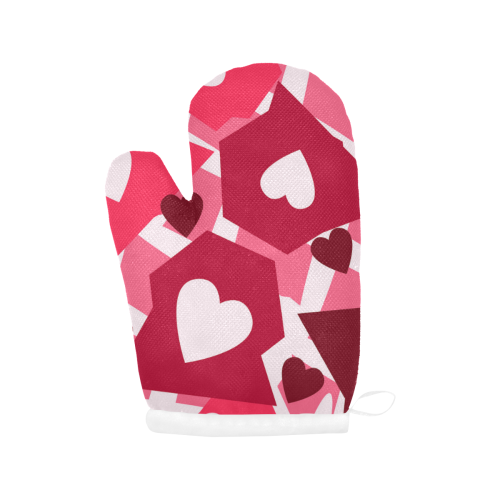 Pop Art Heart Blocks Oven Mitt (Two Pieces)