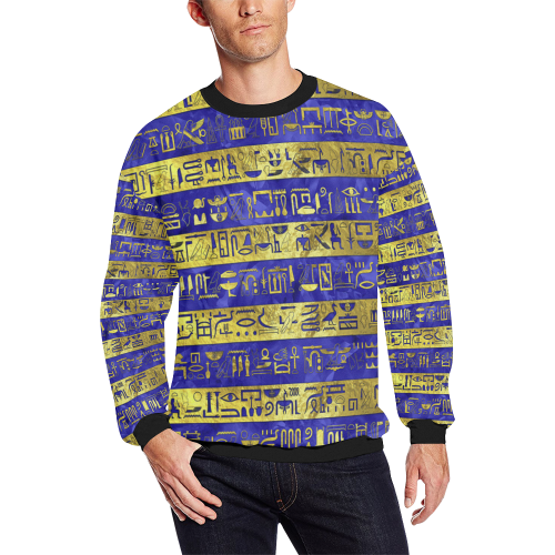 GOLDEN BLUE MDU NTR Men's Oversized Fleece Crew Sweatshirt (Model H18)