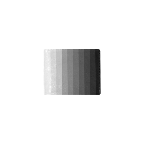 Black, gray, white multicolored stripes Mini Bifold Wallet (Model 1674)