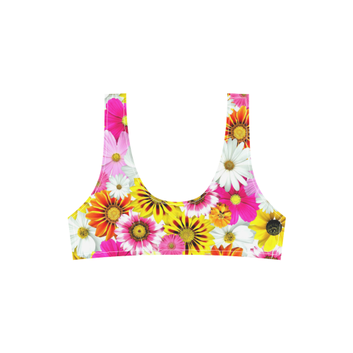 Spring Time Flowers 1 Sport Top & High-Waisted Bikini Swimsuit (Model S07)