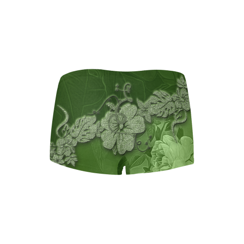 Wonderful green floral design Women's All Over Print Boyshort Panties (Model L31)