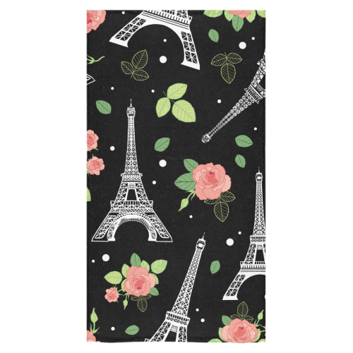 Eifel Tower Paris and Roses Bath Towel 30"x56"
