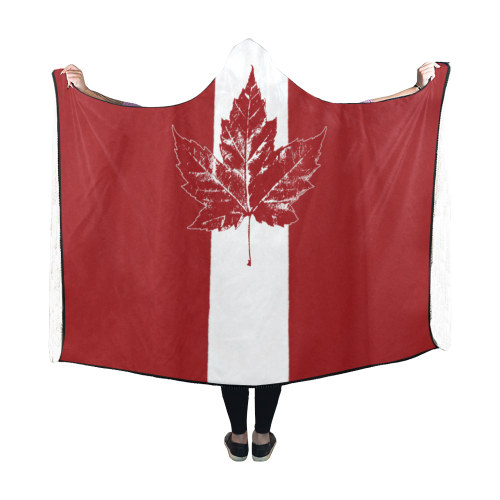Hooded Canada Blankets Cool Retro Red Hooded Blanket 60''x50''