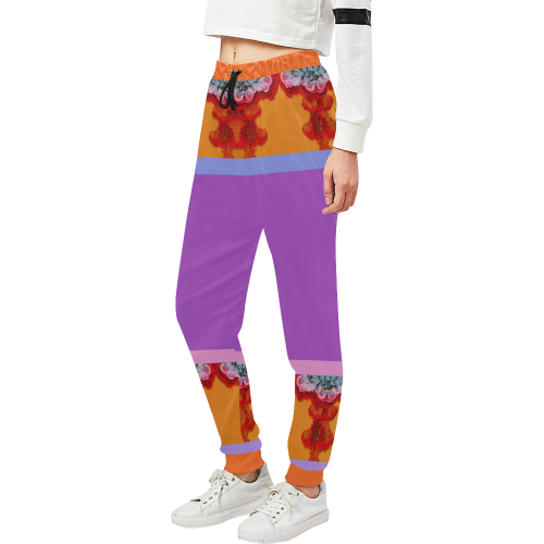 Annabellerockz-stripes-sweatpants-purple Unisex All Over Print Sweatpants (Model L11)