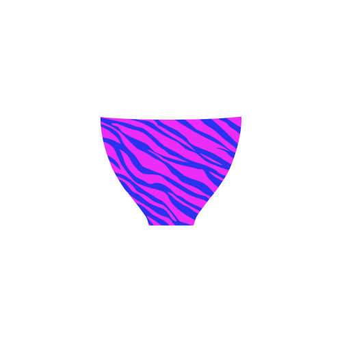 Hot Pink Blue Zebra Stripes Custom Bikini Swimsuit (Model S01)