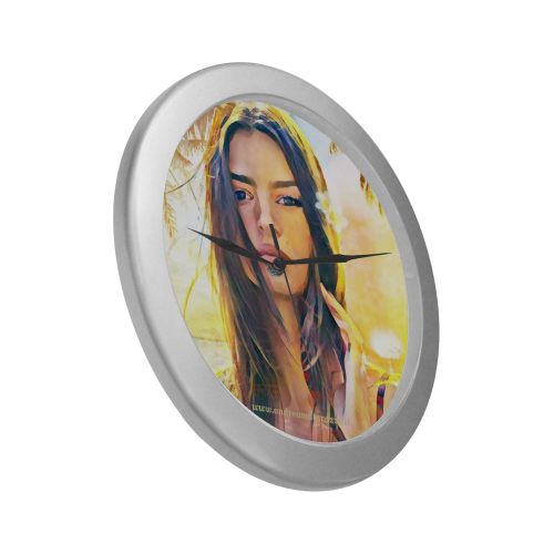 Emily Silver Color Wall Clock