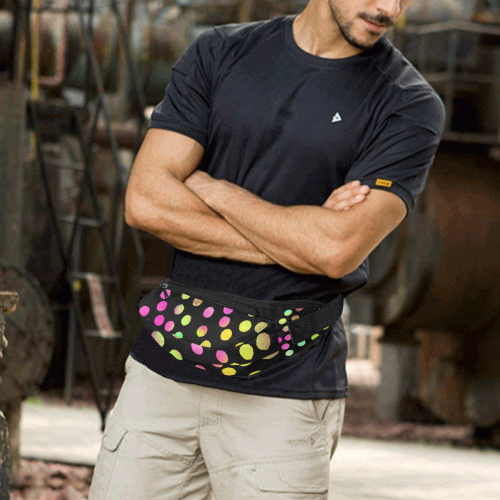 Color Dots Black. Inspired by the Magic Island of Gotland. Fanny Pack/Large (Model 1676)