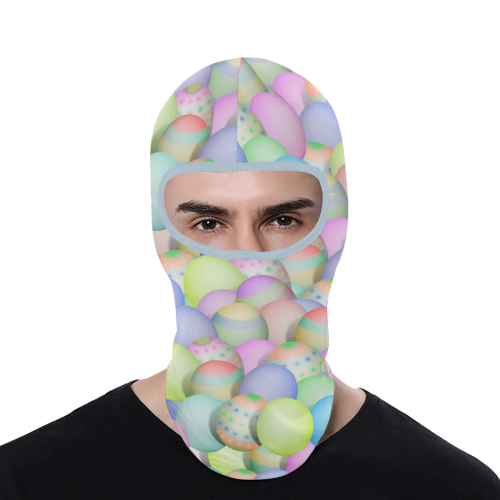 Pastel Colored Easter Eggs (Blue Trim) All Over Print Balaclava