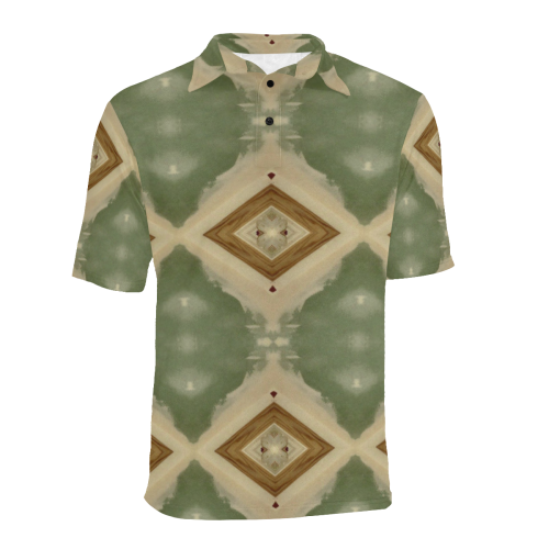 Geometric Camo Men's All Over Print Polo Shirt (Model T55)