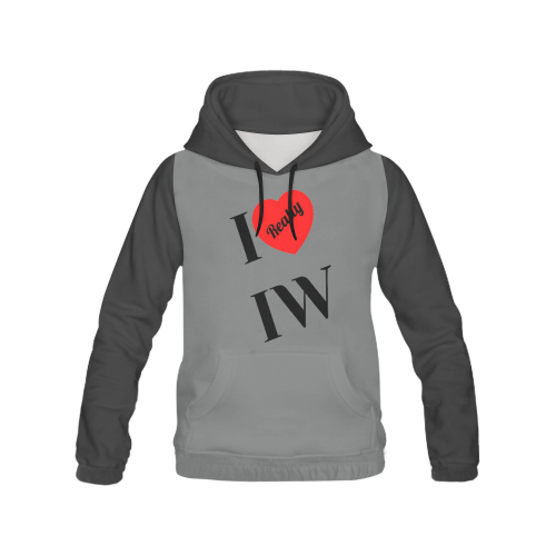 I heart IW All Over Print Hoodie for Men/Large Size (USA Size) (Model H13)