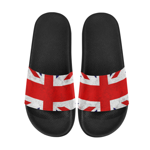 United Kingdom Union Jack Flag - Grunge 2 Men's Slide Sandals (Model 057)