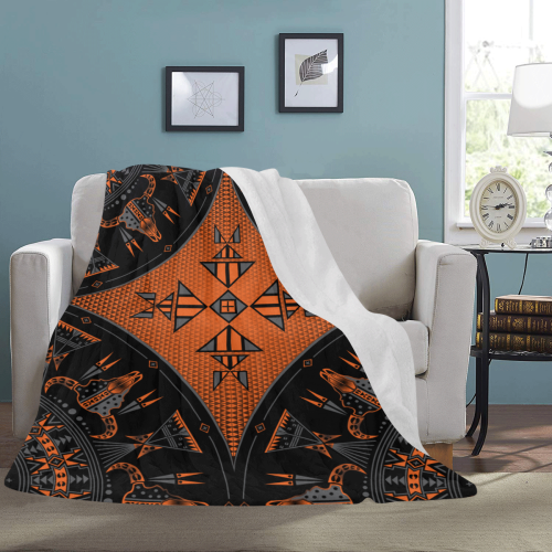 Sacred Buffalo Orange Ultra-Soft Micro Fleece Blanket 60"x80"