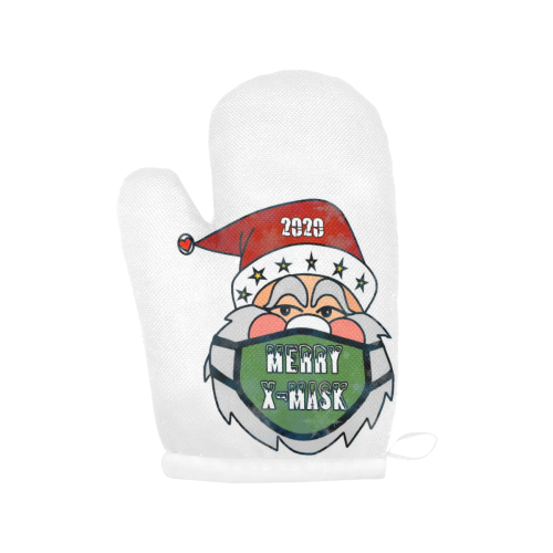 X Mask Christmas by Nico Bielow Oven Mitt (Two Pieces)
