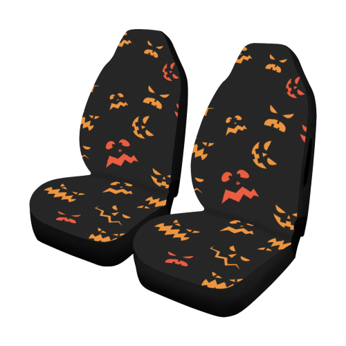 Pumpkin faces Halloween Car Seat Cover Airbag Compatible (Set of 2)