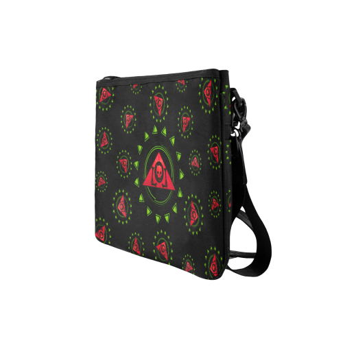 The Lowest of Low Triangle Skull "Roses" Slim Clutch Bag (Model 1668)