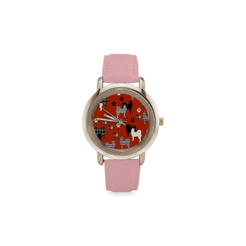Husky-o Women's Rose Gold Leather Strap Watch(Model 201)