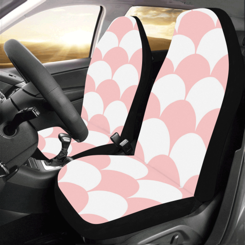 Abstract  pattern - pink and white. Car Seat Covers (Set of 2)