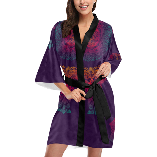 Colorful Elephant Mandala Kimono Robe